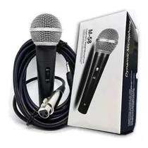 Microfone Profissional C/ Fio 5m Dinâmico Sm-58 Cor Preto - Enviamos no mesmo dia