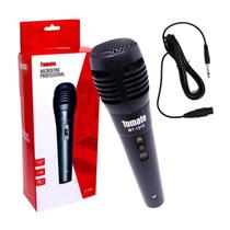 Microfone Profissional Com Fio 3 metros Tomate Cabo P10 Para Karaoke Na Tv Dinâmico Cor Preto 1 - Microfone
