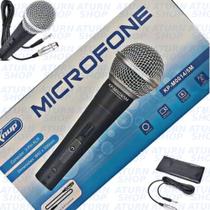Microfone Profissional Com Fio 5 Metros + Bag + Suporte Xlr KNUP KP-M0014 - ATURN SHOP