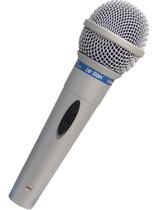 Microfone Profissional Com Fio 5 Metros Mc-200 Prata