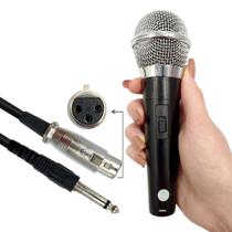 Microfone Profissional Com Fio Dinâmico Preto