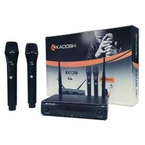 Microfone Profissional de Mão Duplo Sem fio K412M - KADOSH Microfone Profissional de Mão Duplo Sem fio K412M - KADOSH
