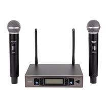 Microfone Profissional de Mão Duplo Sem fio SKM58D SKYPIX Microfone Profissional de Mão Duplo Sem fio SKM58D SKYPIX