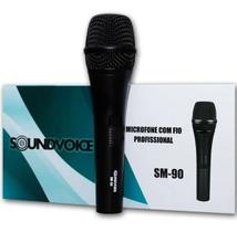 Microfone profissional de mão soundvoice sm90 com fio bag