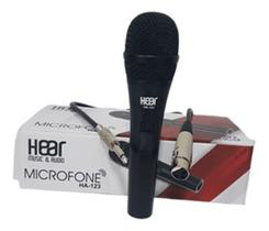 Microfone Profissional De Metal Com Fio 3 Metros Hear Ha123