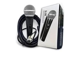 Microfone profissional dinâmico com fio M-58 Sm-58 M58 + cabo 5 metros - Nova Voo