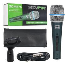 Microfone Profissional Dinâmico Com Fio Skypix Sk M57a Azul