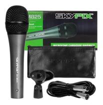 Microfone Profissional Dinâmico Com Fio Skypix Sk M825 Preto