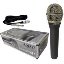 Microfone Profissional Dinâmico Leson Ls7 Cabo P10 C/ Cabo
