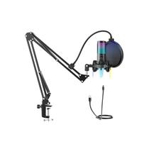 Microfone Profissional Fifine TF17 Pro com Iluminação RGB - Preto