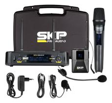 Microfone Profissional Sem Fio De Mão UHF400D SKP Pro Audio Lapela Headset Bodypack Receptor UHF