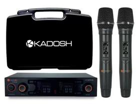 Microfone Profissional Sem Fio Kadosh Duplo K502M com Bateria Recarregável