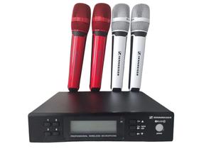 Microfone Profissional Sem Fio Sennheiser Ew 135g8 4 canais vermelho e branco