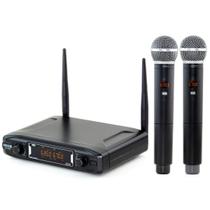 Microfone Profissional Sem Fio Vokal Vs148DM Duplo de Mão