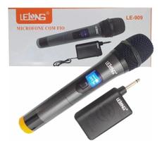 Microfone Profissional Sem Fio Wireless Para Igrejas Musicas Cor Preto - Alinee