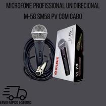 Microfone Profissional Unidirecional M-58 SM58 PV com Cabo