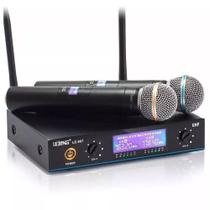 Microfone Profissional Wireless Sem Fio 50m Duplo Lelong Digital