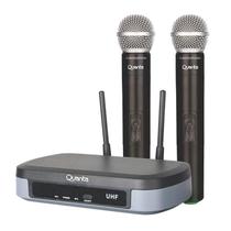 Microfone Quanta QTMWU104 2 Microfones / Bivolt - Preto Microfone Quanta QTMWU104 2 Microfones / Bivolt - Preto
