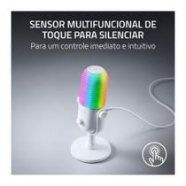 Microfone Razer Seiren V3 Chroma, RGB, Sensor Tap-to-Mute, Condensador, PC, Discord, OBS Studio, XSplit, USB, Branco - RZ19-05060200