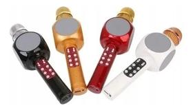 Microfone S/fio Bluetooth Karaokê Speaker Usb Led