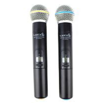 Microfone S/ Fio De Mão Duplo Uhx Pro 02 Mm Lyco Cor Preto