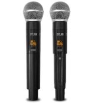 Microfone S/fio Duplo UHF Multi frequência // Dylan DW-602 MAX
