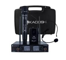 Microfone S/ Fio Kadosh K502C Recarregável c/ Lapela Headset