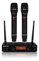 Microfone S/ Fio Mm-520sf UHF Duplo Recarregável Soundvoice