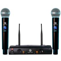 Microfone s/ fio Profissional Custom Multi frequencia Duplo 2 bastões UHF CW40 48 canais