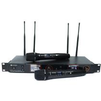 Microfone S/ Fio Recarregável Kadosh K-522M Duplo P/ Rack