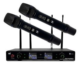 Microfone S/ Fio Tsi Duo-4 Diversity 200c Uhf Mão Duplo