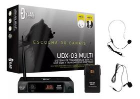 Microfone s/fio uhf digital 30 canais dylan udx-03 headset ou lapela