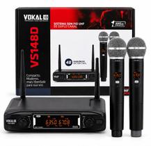 Microfone S/fio Vokal Vs148DM Duplo Mão Homologado Uhf Microfone S/fio Vokal Vs148DM Duplo Mão Homologado Uhf