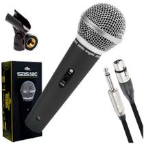 Microfone santo angelo cardioide c/ chave sas58c + cabo santo angelo