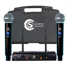 Microfone Sem Fio 2 Bastões Digitais Prof Cw 40w Custom Sound Cor Preto