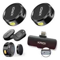 Microfone Sem Fio 20 Metros Microfone De Lapela Duplo Profissional Bluetooth Magnético KAIDI lightning Microfone Sem Fio 20 Metros Microfone De Lapela Duplo Profissional Bluetooth Magnético KAIDI lightning