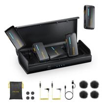 Microfone sem fio 7RYMS iRay DW40 de 4 canais para câmeras