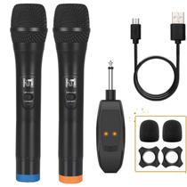 Microfone sem fio ALPOWL UHF Dual Cordless Dynamic Mic