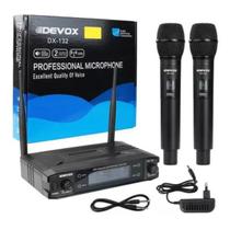 Microfone Sem Fio Bastão Duplo DX-132 Multifrequência Devox Microfone Sem Fio Bastão Duplo DX-132 Multifrequência Devox