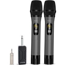 Microfone sem fio Bietrun UHF Metal Dual Handheld Cordless