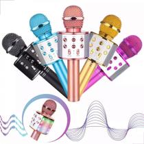 Microfone Sem Fio Bluetooth Karaokê Luz Led Festas KA-1003 - KAPBOM