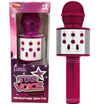 Microfone Sem Fio Bluetooth Karaokê Portátil Usb - Rosa - Zoop Toys