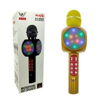 Microfone Sem Fio Bluetooth Karaokê Usb Led Alta Qualidade Microfone Sem Fio Bluetooth Karaokê Usb Led Alta Qualidade