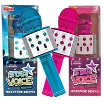 Microfone Sem Fio Bluetooth Star Voice Karaokê Portátil Usb - Zoop Toys