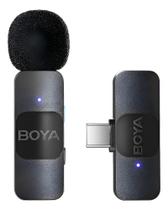 Microfone Sem Fio By-v10 Lapela Android Usb C Preto Microfone Sem Fio By-v10 Lapela Android Usb C Preto