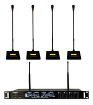 Microfone Sem Fio Com 4 Microfones Gooseneck SD-64 G - Soundrix