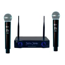 Microfone Sem Fio Custom Sound CW40 C/ Receiver 2 Bastões Preto