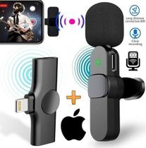 Microfone Sem Fio de Lapela Para iOS Lightning Vlog Gravar Vídeos no Celular Podcast Entrevista Youtuber Microfone Sem Fio de Lapela Para iOS Lightning Vlog Gravar Vídeos no Celular Podcast Entrevista Youtuber