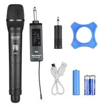 Microfone Sem Fio De Mão UHF 48 Canais Com Mini Receptor Para Vocal E Palestras