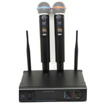 Microfone Sem Fio Digital Duplo 96 Canais 1200UHF - TSI Microfone Sem Fio Digital Duplo 96 Canais 1200UHF - TSI